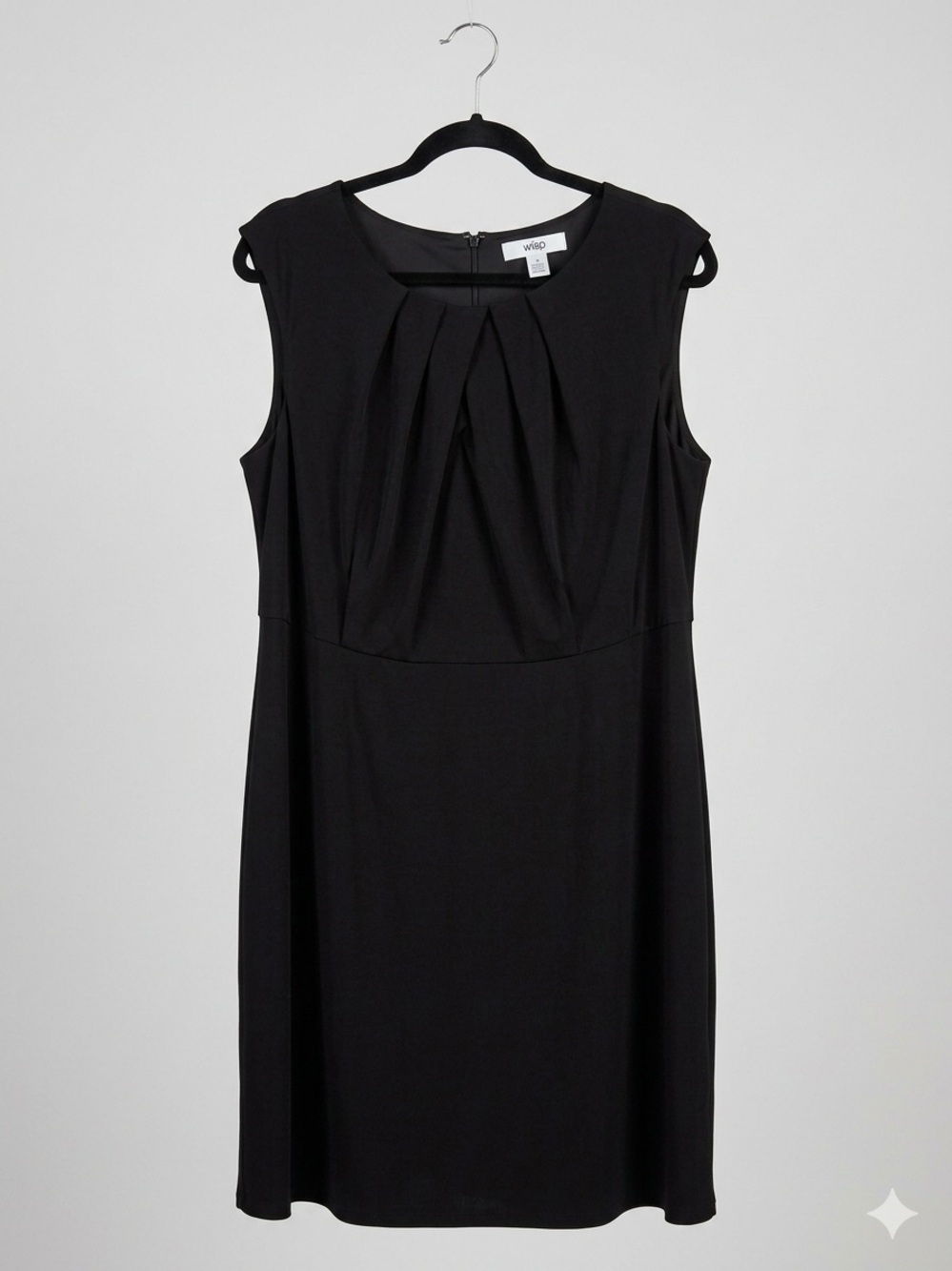 Wilfred Black Sleeveless Pleated Scoop-Neck Dress